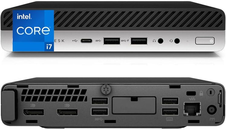 HP EliteDesk 800 G5 Mini Desktop PC Computer Win11, Intel Core i7-9700 8GB RAM, 256GB SSD, Windows 11 Pro (Renewed)
