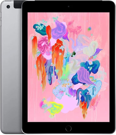 Apple iPad (6th Generation) 32 GB, Wi-Fi + Cellular, 9.7 in - Space Gray Renewed