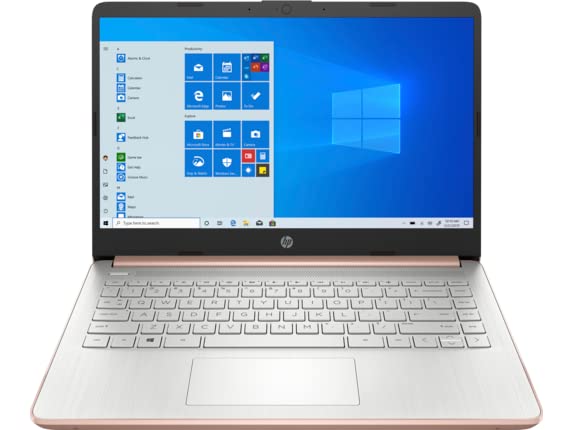 HP Laptop 14-dq0034dx 14" Intel Celeron N4120 4 GB Memory; 64 GB eMMC Storage Windows 11 S Pale Rose Gold(Renewed)