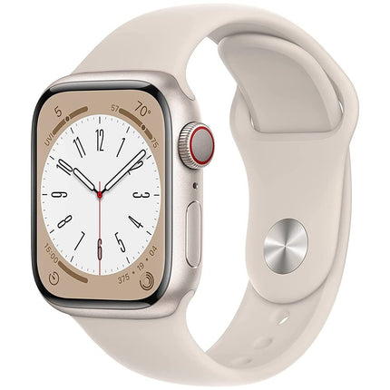 Apple Watch Series 8 (GPS, 45MM) - Starlight Aluminum Case with Starlight Sport Band (Renewed)