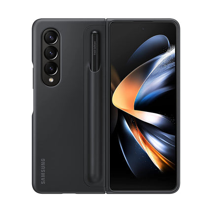 SAMSUNG Galaxy Z Fold4 Standing Cover with S Pen and S Pen Holder Protective Phone Case with Kickstand for Hands Free Viewing US Version - Black