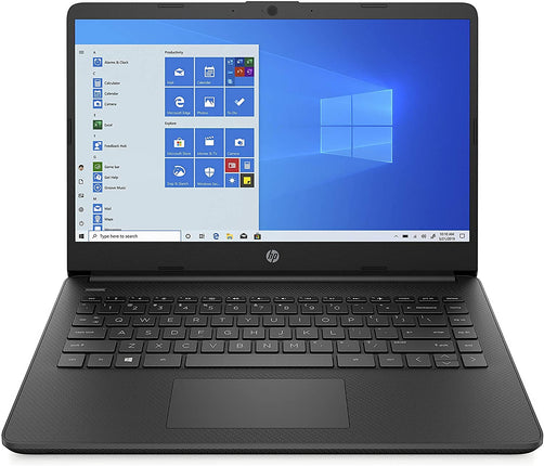 HP 14-fq0010ca 14-inch Laptop 4GB DDR4 RAM, 64GB eMMC Computer Storage, AMD Radeon Graphics, 1.2 GHz, Dual Cores, SD Card Reader, WiFi, Bluetooth, Windows 10 Home S Notebook, Jet Black (Renewed)