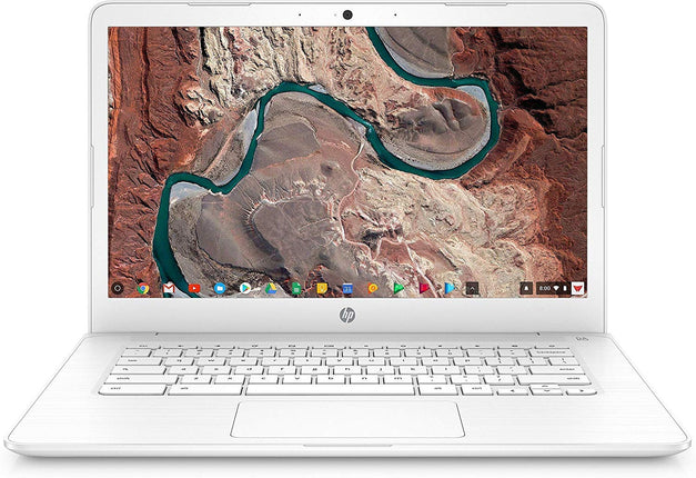HP 14in Chromebook Intel N3350 2.40GHz 4GB RAM 32GB SSD Chrome OS Snow White (Renewed)