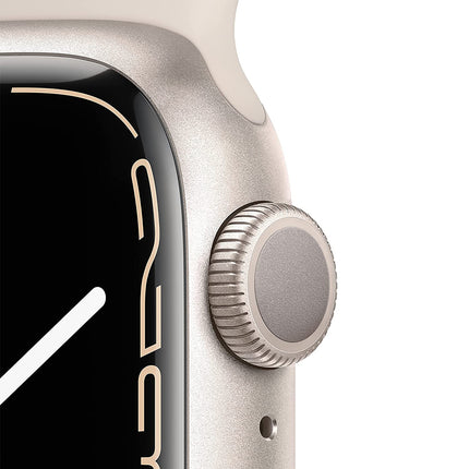 Apple Series 7 41mm Regular Size Starlight Aluminum Case with Starlight Sport Band Smart Watch (Renewed)