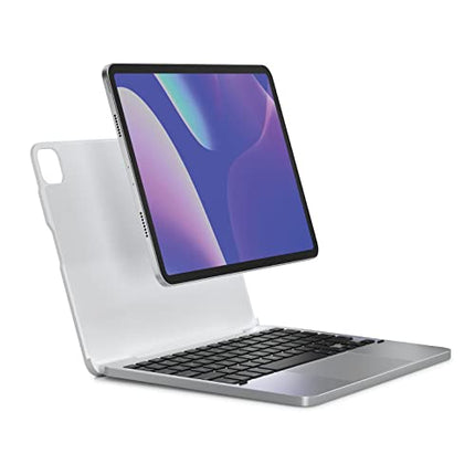 Brydge 11 MAX+ Wireless Keyboard Case with Multi-Touch Trackpad for iPad Pro 11-inch (1st, 2nd & 3rd Gen) and iPad Air (4th Gen), Integrated Magnetic SnapFit Case Silver Keyboard White Case