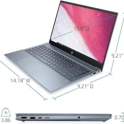 HP Pavilion 15.6" FHD, AMD Ryzen 7-5700U(Up to 4.3GHz, Beat i7-1180G7), 8GB RAM, 512GB SSD, Horizon Blue, Windows 11, Long Hour Battery, Audio B&O,15-eh1070wm- DealExpress Accessories (Renewed)