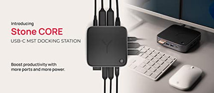 Brydge Stone CORE USB-C MST (Multi-Stream Transport) Docking Station, Dual Display for Windows 10 and 11 with 10 Ports and 100 watts of Power