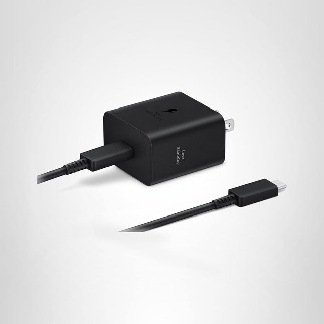 SAMSUNG 45W Wall Charger Power Adapter with Cable Included, Super Fast Charging for Galaxy Phones, Tablets and USB Type C Devices, Low Standby Power Consumption, EP-T4511XBEGUS, Black