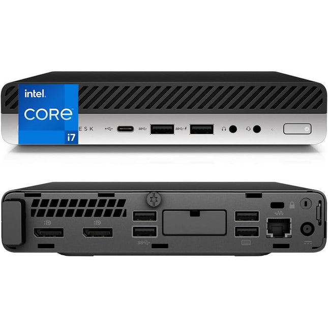HP EliteDesk 800 G5 Mini Desktop PC Computer Win11, Intel Core i7-9700 8GB RAM, 256GB SSD, Windows 11 Pro (Renewed)