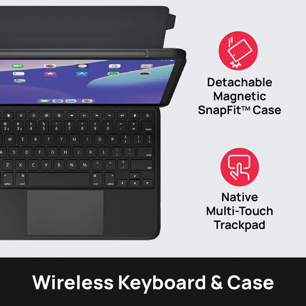 Brydge Air MAX+ Wireless Keyboard Case with Multi-Touch Trackpad for iPad Air 5th (M1) and 4th Generation and iPad Pro 11-inch, Detachable Magnetic SnapFit Case and MIL-STD-810G 4-Foot Drop Protection