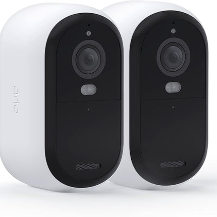 Arlo Essential Security Wireless 2K Camera with Spotlight, Indoor/Outdoor, 2nd Gen, 2-Way Audio, Color Night Vision, Motion Activation, Real Time Notifications, White, VMC3250, 2-Pack (Renewed)