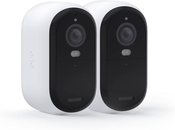 Arlo Essential Security Wireless 2K Camera with Spotlight, Indoor/Outdoor, 2nd Gen, 2-Way Audio, Color Night Vision, Motion Activation, Real Time Notifications, White, VMC3250, 2-Pack (Renewed)
