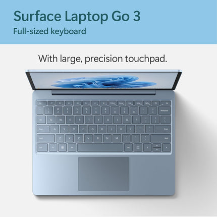 Microsoft Surface Laptop Go 3 (2023) - 12.4" Touchscreen, Thin & Lightweight, Intel Core i5, 8GB RAM, 256GB SSD SSD, with Windows 11, Ice Blue Color Microsoft Copilot - XK1-00059