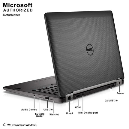 Dell Latitude E7470 14in Laptop, Core i5-6300U 2.4GHz, 8GB Ram, 256GB SSD, Windows 10 Pro 64bit (Renewed)