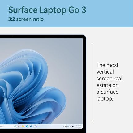 Microsoft Surface Laptop Go 3 (2023) - 12.4" Touchscreen, Thin & Lightweight, Intel Core i5, 8GB RAM, 256GB SSD SSD, with Windows 11, Ice Blue Color Microsoft Copilot - XK1-00059