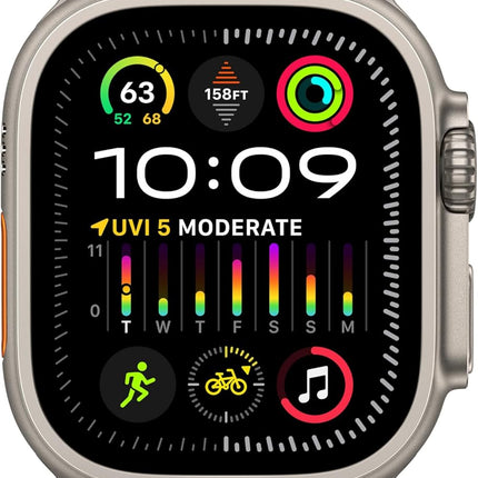 Apple Watch Ultra 2 [GPS + Cellular, 49mm] Titanium Case with Blue/Black Trail Loop, S/M (Renewed)
