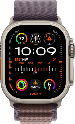 Apple Watch Ultra 2 [GPS + Cellular 49mm] Smartwatch with Rugged Titanium Case & Indigo Alpine Loop Small. Fitness Tracker, Precision GPS, Action Button, Extra-Long Battery Life Renewed