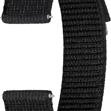 New Samsung Galaxy Watch 6, 5, 4 Series Fabric Band, Slim, Nylon, Reflective Smartwatch Replacement Strap for Men and Women, One Click Attachment, Small/Medium, Black - ET-SVR93SBEGUJ