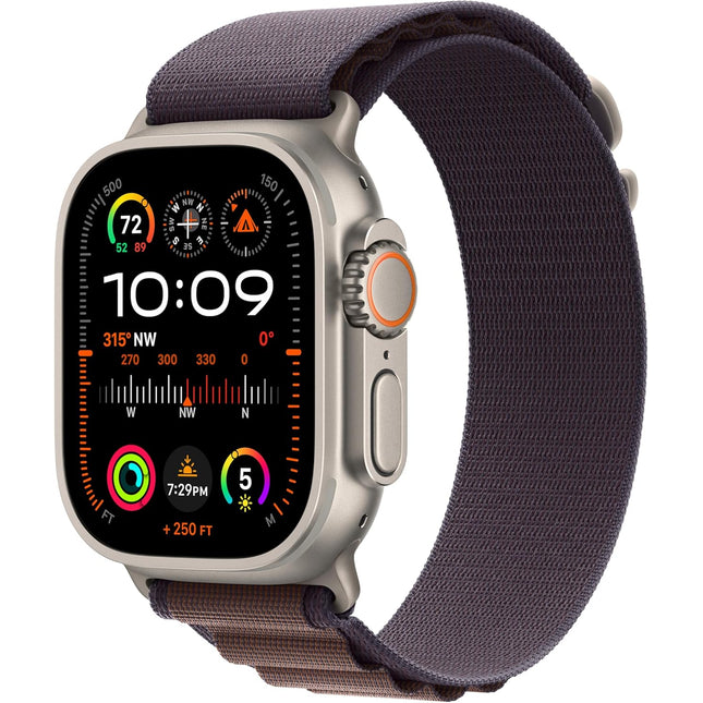 Apple Watch Ultra 2 [GPS + Cellular, 49mm] Titanium Case with Indigo Alpine Loop, MRET3LW/A (Renewed)
