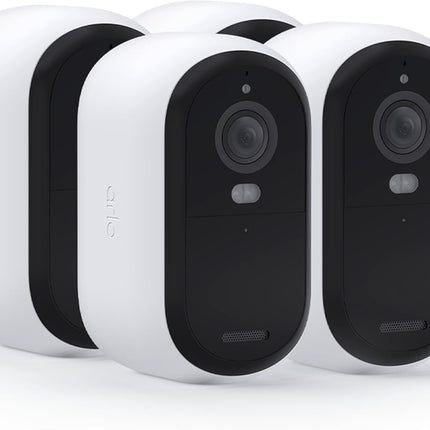 Arlo Essential Security Wireless 2K Camera with Spotlight, Indoor/Outdoor, 2nd Gen, 2-Way Audio, Color Night Vision, Motion Activation, Real Time Notifications, White, VMC3450, 4-Pack (Renewed)