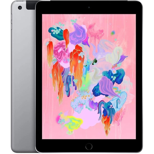 Apple iPad (6th Generation) 32 GB, Wi-Fi + Cellular, 9.7 in - Space Gray Renewed