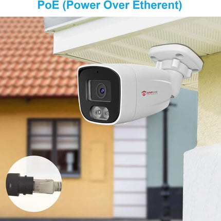 PoE IP Bullet Camera with Microphone 108° Wide Angle 2.8 mm Lens, 24/7 Recording renewed