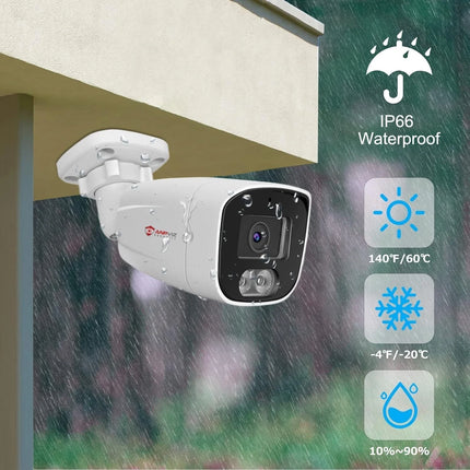 PoE IP Bullet Camera with Microphone 108° Wide Angle 2.8 mm Lens, 24/7 Recording renewed