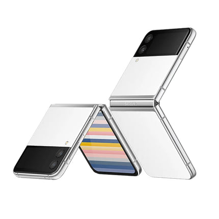 SAMSUNG Galaxy Z Flip3 256GB Bespoke - White/ White / Gold - Factory Unlocked - Renewed