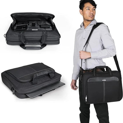 New Targus Classic Slim Laptop Bag - Ergonomic Briefcase and Messenger Bag Spacious - TCT027US