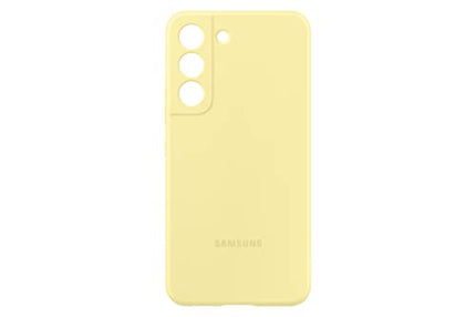 SAMSUNG Galaxy S22 Silicone Cover, Protective Phone Case, Soft, Sleek Protection, Slim Design, Matte Finish, US Version, Yellow,EF-PS901TYEGUS