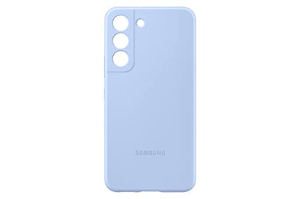 SAMSUNG Galaxy S22 Silicone Cover, Protective Phone Case, Soft, Sleek Protection, Slim Design, Matte Finish, US Version, Sky Blue (EF-PS901TLEGUS)