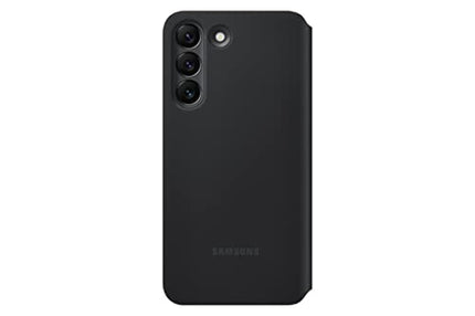 SAMSUNG Galaxy S22 S-View Flip Cover, Protective Phone Case, Tap Control, Cutting Edge Design, US Version, Black, (EF-ZS901CBEGUS)