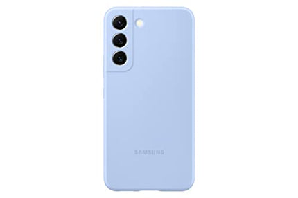 SAMSUNG Galaxy S22 Silicone Cover, Protective Phone Case, Soft, Sleek Protection, Slim Design, Matte Finish, US Version, Sky Blue (EF-PS901TLEGUS)