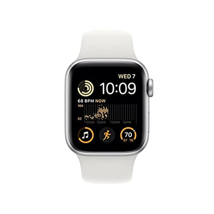 Apple Watch SE (2nd Gen) (GPS + Cellular, 40mm) - Silver Aluminum Case with White Sport Band, M/L (Renewed)