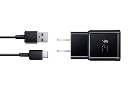 Samsung EP-TA20JBEUGUS Fast Charge USB-C 15W Wall Charger for Galaxy Note 8, 9, Galaxy S8, S8+, S9, S9+, S10, S10+, S10E Inbox Replacement - Retail Packaging - Black