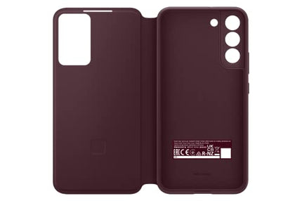SAMSUNG Galaxy S22+ S-View Flip Cover, Protective Phone Case, Tap Control, Cutting Edge Design, US Version, Burgundy,EF-ZS906CEEGUS