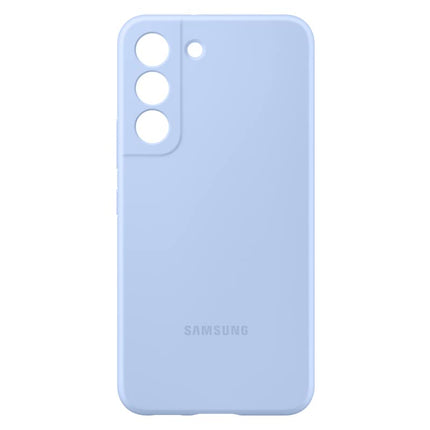 SAMSUNG Galaxy S22 Silicone Cover, Protective Phone Case, Soft, Sleek Protection, Slim Design, Matte Finish, US Version, Sky Blue (EF-PS901TLEGUS)