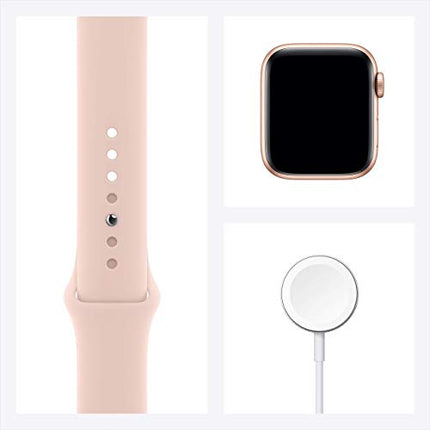 Apple Watch SE (GPS, 40mm) - Gold Aluminum Case with Pink Sand Sport Band (Renewed)