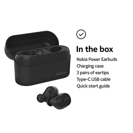 Nokia Power Earbuds | True Wireless with Charging Case | Up to 150 Hours of Play | Waterproof | Universal Bluetooth 5.0 Compatibility with Built-in Mic | Crystal-Clear Sound with Enhanced Bass
