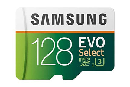 SAMSUNG: EVO Select 128GB MicroSDXC UHS-I U3 100MB/s Full HD & 4K UHD Memory Card with Adapter (MB-ME128HA)