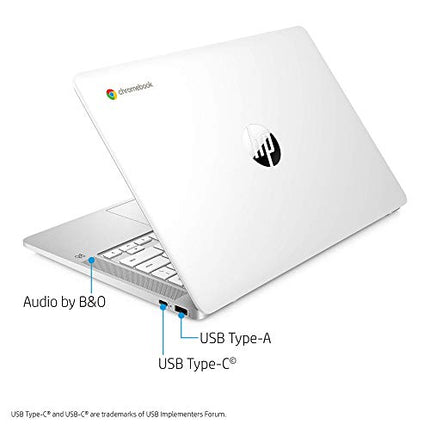 HP Chromebook 14-inch FHD Laptop, Intel Celeron N4000, 4 GB RAM, 32 GB eMMC, Chrome (14a-na0060nr, Ceramic White) (Renewed)