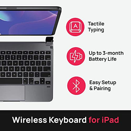 Brydge 11.0 Pro+ Wireless Keyboard with Trackpad | Compatible with iPad Pro 11-inch (1st, 2nd & 3rd Gen) | Native Multi-Touch Trackpad | Backlit Keys | (Space Gray)