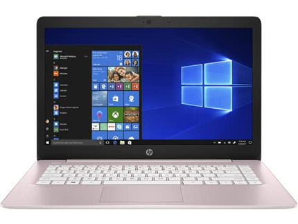 2021 HP Stream 14 HD Thin and Light Laptop, Intel Celeron N4000 Processor, 4GB RAM, 64GB eMMC, HDMI, Webcam, WiFi, Bluetooth, Windows 10 S, Rose Pink with SAM- (Renewed)