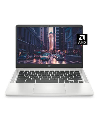 HP Chromebook 14a Laptop, AMD 3015Ce Processor, 4 GB RAM, 32 GB eMMC Storage, 14-inch FHD IPS Display, Google Chrome OS, Anti-Glare Screen, (14a-nd0070nr, 2021, Mineral Silver) (Renewed)