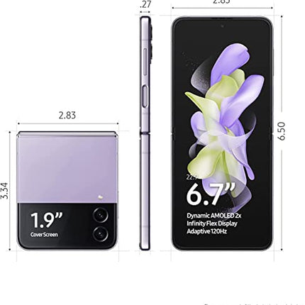 SAMSUNG Galaxy Z Flip 4 Factory Unlocked SM-F721U1 128GB Bora Purple (Renewed)