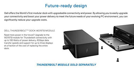 Dell WD19 130W Docking Station (with 90W Power Delivery) USB-C, HDMI, Dual DisplayPort, black