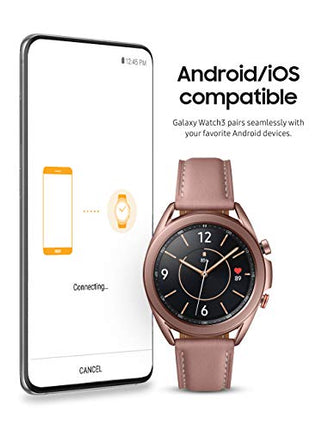 SAMSUNG Galaxy Watch 3 (41mm, GPS, Bluetooth, Unlocked LTE) Smart Watch with Advanced Health Monitoring, Fitness Tracking, and Long lasting Battery - Mystic Bronze (US Version)