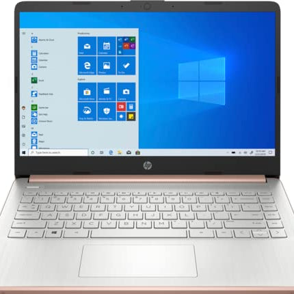 HP Laptop 14-dq0034dx 14" Intel Celeron N4120 4 GB Memory; 64 GB eMMC Storage Windows 11 S Pale Rose Gold(Renewed)