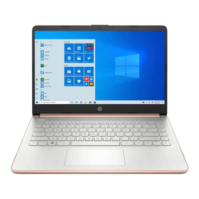 HP Laptop 14-dq0034dx 14" Intel Celeron N4120 4 GB Memory; 64 GB eMMC Storage Windows 11 S Pale Rose Gold(Renewed)