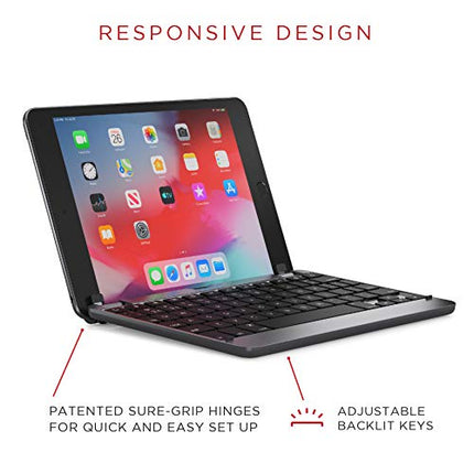 Brydge 7.9 Keyboard Compatible with iPad Mini 4th and 5th Generation | Aluminum | Wireless | Rotating Hinges | 180 Degree Viewing (Space Gray)